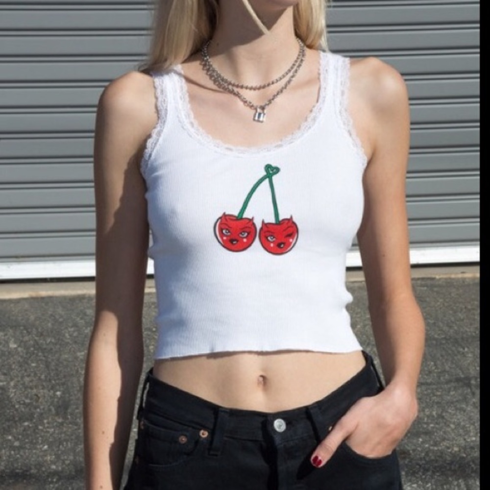 Brandy Melville Ronnie devil cherries tank top